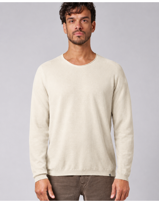 Strickpullover mit schmalen V-Ausschnitt aus Hanf/Biobaumwolle Normal Fit - nature [84903f0b8435a7563237b5e2c67b26c3]