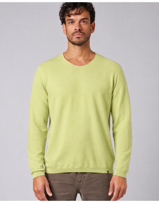Strickpullover mit schmalen V-Ausschnitt aus Hanf/Biobaumwolle Normal Fit - bamboo [d260a64dc68a19a38cb2b37be1d351bc]