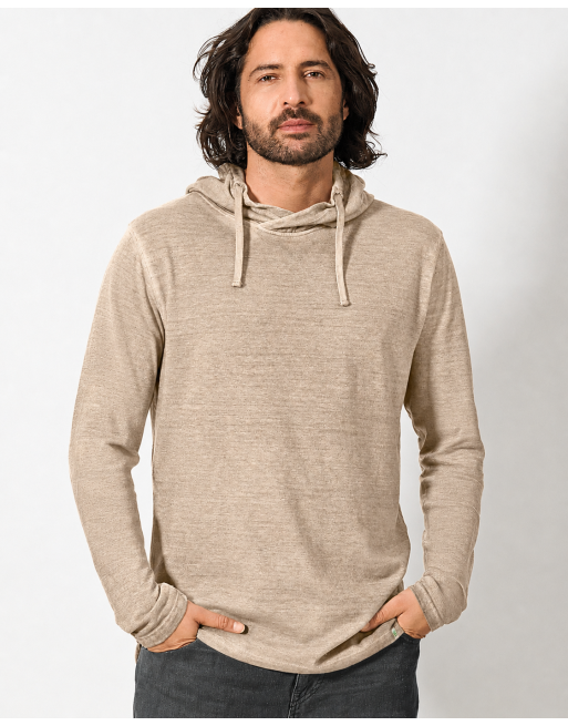 HempAge Herren Langarmshirt aus Hanf/Bio-Baumwolle – Normal Fit - shitake [0b037a039e0c3b47cdea69db0baaf107]