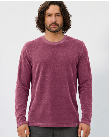 Langarmshirt im Used Look mit Wascheffekten Hanf/Biobaumwolle Normal Fit - wine [46a9e1d0d2f2b224cf9a286bf3752f61]