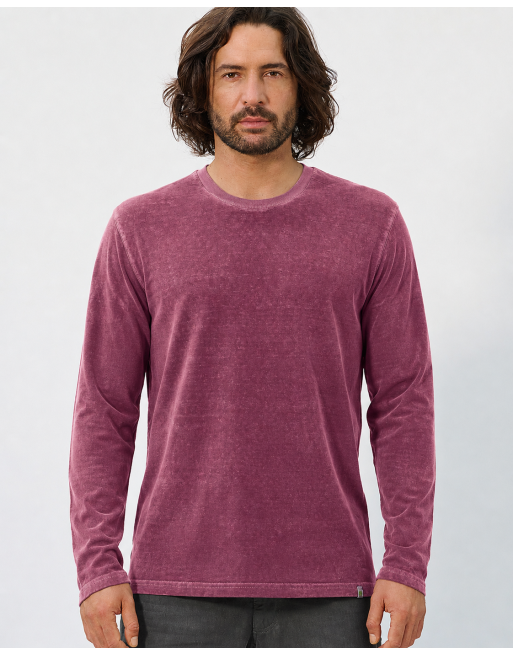 Langarmshirt im Used Look mit Wascheffekten Hanf/Biobaumwolle Normal Fit - wine [46a9e1d0d2f2b224cf9a286bf3752f61]