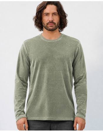 Langarmshirt im Used Look mit Wascheffekten Hanf/Biobaumwolle Normal Fit - moss [c1a1e45c723afc465e98fa8742271a30]