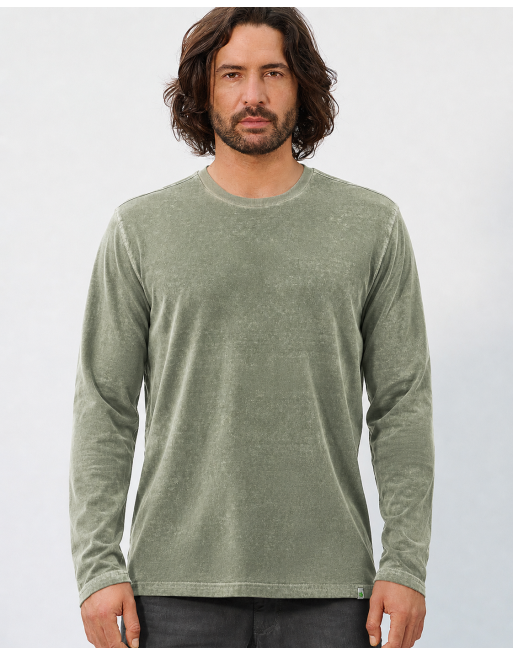 Langarmshirt im Used Look mit Wascheffekten Hanf/Biobaumwolle Normal Fit - moss [c1a1e45c723afc465e98fa8742271a30]