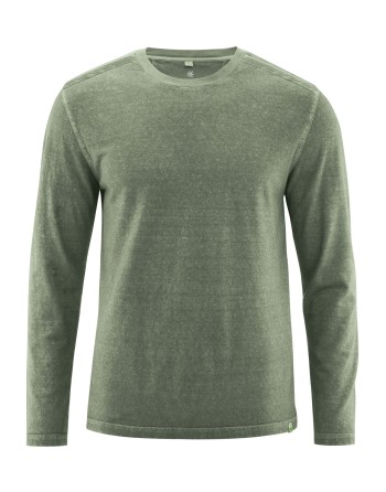 Langarmshirt im Used Look mit Wascheffekten Hanf/Biobaumwolle Normal Fit - moss [75088fa50b711525c710f65263c48f53]