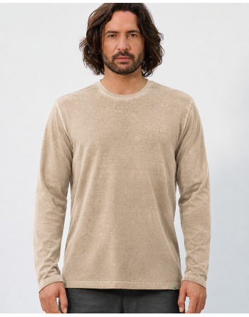 Langarmshirt im Used Look mit Wascheffekten Hanf/Biobaumwolle Normal Fit - shitake [524a69fbd821bea278b07eca564b5082]