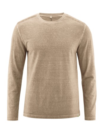Langarmshirt im Used Look mit Wascheffekten Hanf/Biobaumwolle Normal Fit - shitake [1f5ee55503ef408bd605b2962becc8eb]