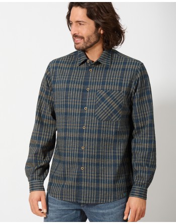 Kariertes Freizeithemd für Herren aus Hanf & Bio-Baumwolle – Casual Fit - navy [cf86b50dfde9653748808a2b9bfc2555]