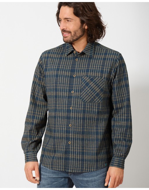 Kariertes Freizeithemd für Herren aus Hanf & Bio-Baumwolle – Casual Fit - navy [cf86b50dfde9653748808a2b9bfc2555]
