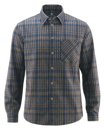 Kariertes Freizeithemd für Herren aus Hanf & Bio-Baumwolle – Casual Fit - navy [27ca251ae034cac53c0e80bde7cb88c7]