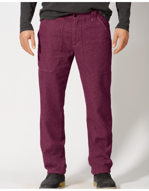 Hose mit Pepita-Muster Herren aus Hanf/Biobaumwolle - wine [2bd3e5ae29f06af0b8d5cd57c045b342]