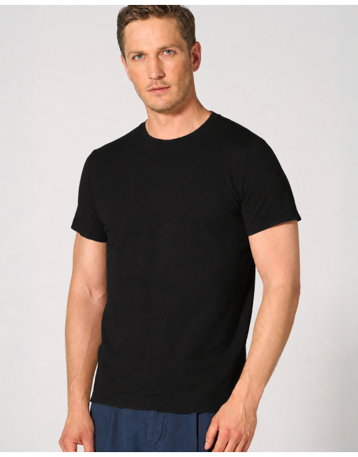 Slim fit T-Shirt Hanf/Biobaumwolle Herren - black [07b0ab2eb4ad13483db2f9b85b65617f]