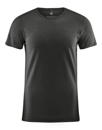 Slim fit T-Shirt Hanf/Biobaumwolle Herren - black [bce651926c124fea3d0603c6840f031d]