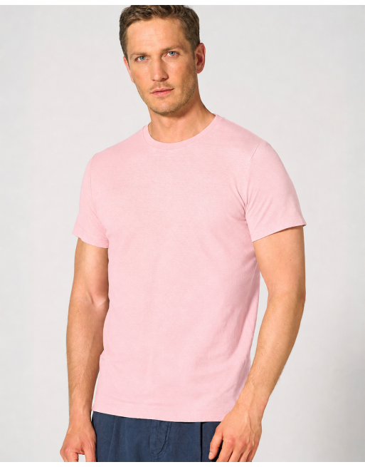 Slim fit T-Shirt Hanf/Biobaumwolle Herren - rose [801c352534f7588f8d9f570a234585d3]