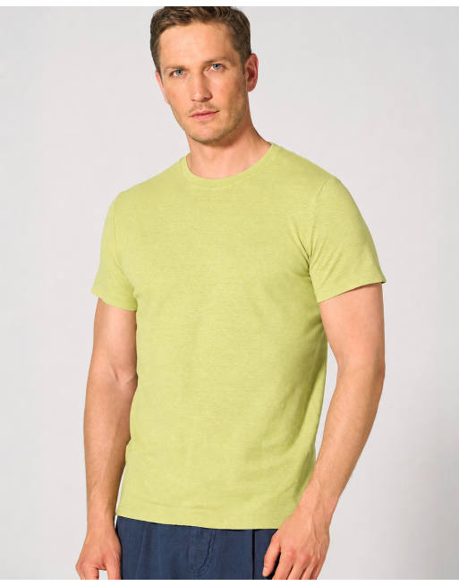 Slim fit T-Shirt Hanf/Biobaumwolle Herren - lind [1340d19ead99d0d215b0a4d060197786]