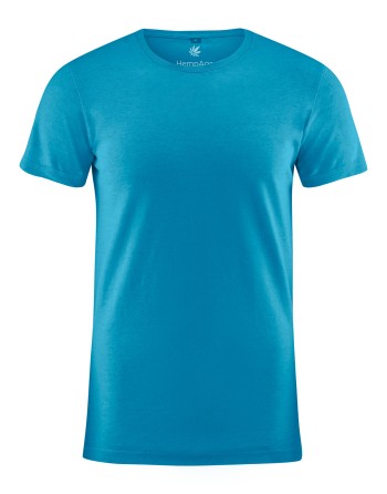 Slim fit T-Shirt Hanf/Biobaumwolle Herren - azure [94b3211fcc3351093d97eba1270e7d46]