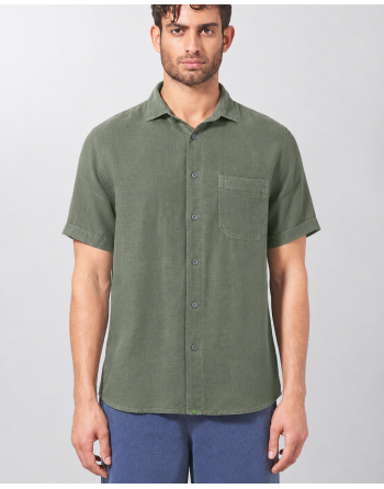 100% Hanf Kurzarmhemd Normal Fit - moss [eb1398c17d9e86d4ae8375d990654666]