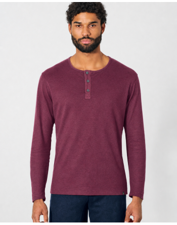 Angerautes Langarm-Henley Hanf/Biobaumwolle Normal Fit - nature [30e702cd24f9892695a2cacf98520861]