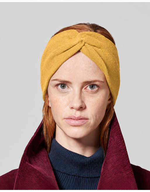 Wärmendes Stirnband recycled aus Hanf/Biobaumwolle Unisex - dijon [6564a59665ea811d1dc8e8b1aea287cc]