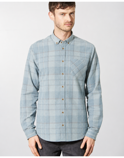 Kariertes Freizeithemd Hanf/Biobaumwolle Slim Fit - aloe [c36b2fa3191f3739335f71c3716bff21]