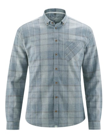 Kariertes Freizeithemd Hanf/Biobaumwolle Slim Fit - aloe [c61f0880dc6bd02d881f2661088c735e]