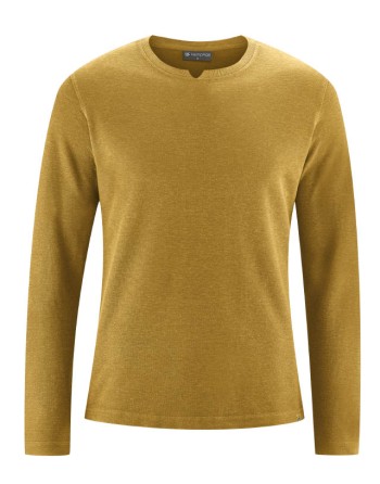 Langarmshirt Slim Fit Hanf/Biobaumwolle Herren - peanut [4df4825efc26abc5d56b9bdb4e8c26e3]
