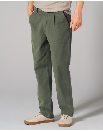 Cargohose mit Bundfalte aus Hanf/Bio-Baumwolle - moss [3de2851cdd55414f6a2544dab8a80e53]