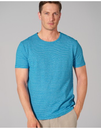 Herren Streifenshirt Hanf/Bio-Baumwolle Normal fit - azure-nature [859d5743b933fb6f0181919e1f706bc6]