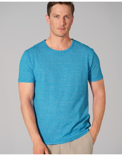 Herren Streifenshirt Hanf/Bio-Baumwolle Normal fit - azure-nature [859d5743b933fb6f0181919e1f706bc6]