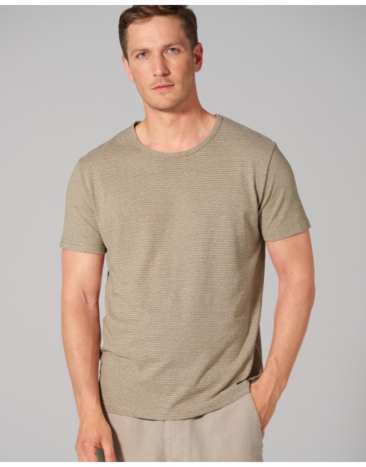 Herren Streifenshirt Hanf/Bio-Baumwolle Normal fit - shitake-nature [c722acfd0a519ab7f51b7a077423f3e5]