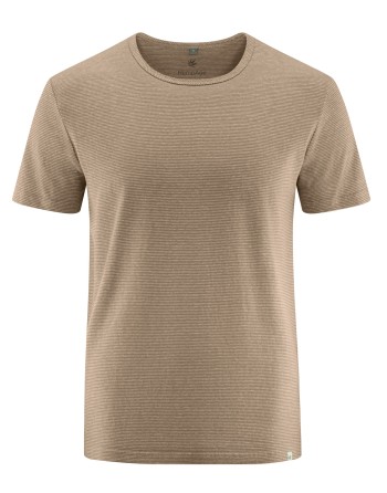 Herren Streifenshirt Hanf/Bio-Baumwolle Normal fit - shitake-nature [40c7082187b91dc9001af959e77a9350]