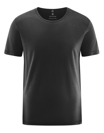 Herren Flatlock T-Shirt Hanf/Lyocell Normal Fit - black [0687371a980ae1b023c08422546dec0e]