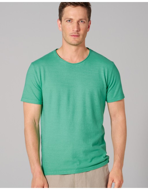 Herren T-shirt mit Rollsaum aus Hanf/Bio-Baumwolle Normal Fit - miami [1f8115dacb244e708a6c433148340102]