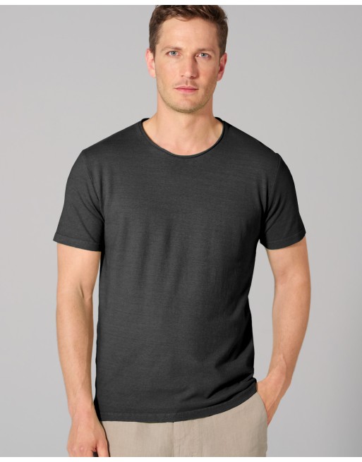 Herren T-shirt mit Rollsaum aus Hanf/Bio-Baumwolle Normal Fit - black [a7c9af7fcbff1c6365ffee8cce34e11e]