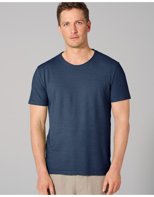 Herren T-shirt mit Rollsaum aus Hanf/Bio-Baumwolle Normal Fit - navy [ba68e13f0b6dbb5543eda6ca2faf5995]