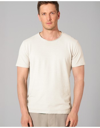 Herren T-shirt mit Rollsaum aus Hanf/Bio-Baumwolle Normal Fit - offwhite [15a3d9938d47a3dc9cea0f6ff0fb9ed3]