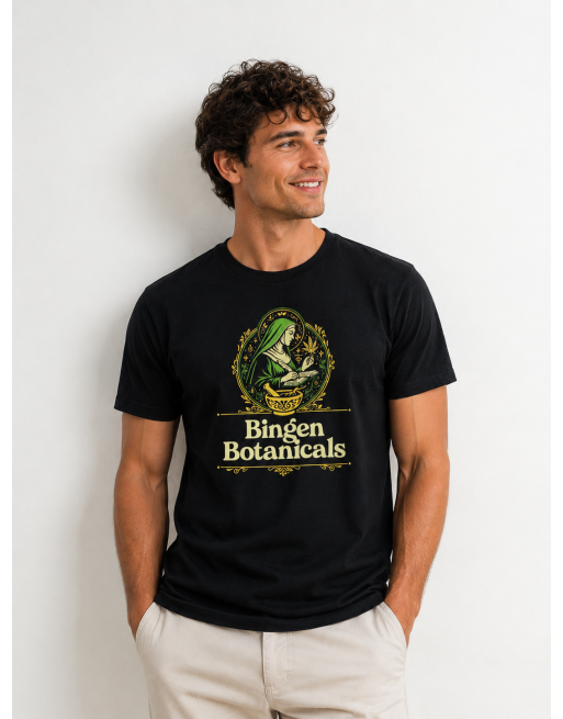 HempAge - T-shirt mit Print "Hildegard von Bingen" - black [ee70fa698360e9a54ab1202fc435ddc5]