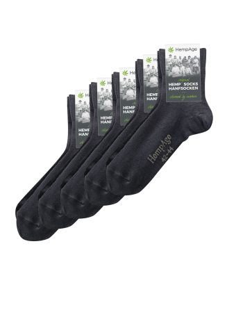 Klassische 90% Hanfsocke 5er Set - black [caf4b242a83ff80d66ea24891ab4fc98]