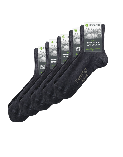 Klassische 90% Hanfsocke 5er Set - black [caf4b242a83ff80d66ea24891ab4fc98]