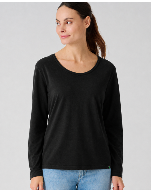 Longsleeve Damen Hanf/Biobaumwolle Casual fit - black [dc87505c75f792209ad814758d681baa]