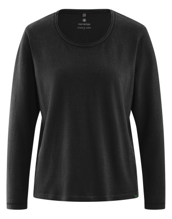 Longsleeve Damen Hanf/Biobaumwolle Casual fit - black [409861f827ae12f1eeef7647b7ef1a28]