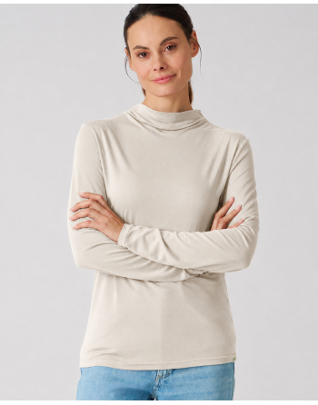 Damen Longsleeve Wasserfall-Ausschnitt Lyocell (Hanf) Normal fit - distel [2a86a4ea77e7cfca982409caa6ba6455]