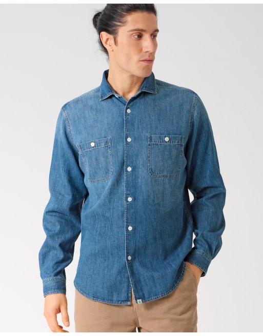 Jeans Hemd Herren Hanf/Biobaumwolle Normal Fit - blue [0d86e739d9e321b98d910ba274563dd6]