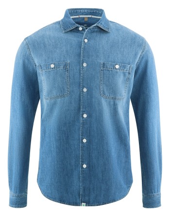 Jeans Hemd Herren Hanf/Biobaumwolle Normal Fit - blue [d87461c2b3c777e1e8f48f1f1ba69077]
