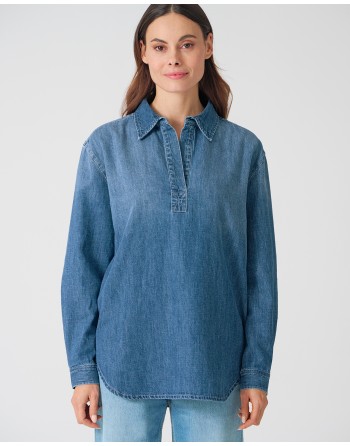 Jeans Bluse Hanf/Biobaumwolle Casual Fit - blue [9409195d3abfeaa5fae334044e46e361]