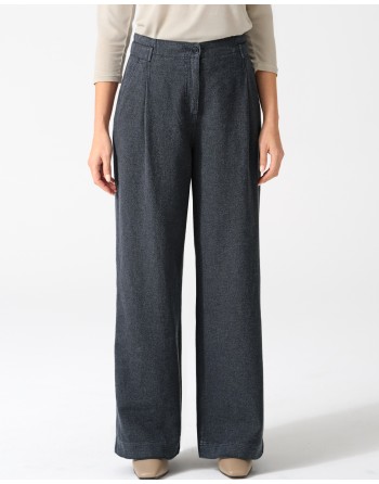 Weite Bundfaltenhose Damen Hanf/Biobaumwolle - navy [37a7fa369f1878144ae2e71c14fe1550]