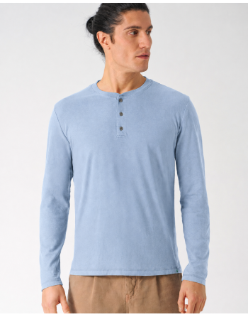 Jersey Henley Hanf/Biobaumwolle Normal Fit - smoke [e73bc733de0c2173d505b239d63a3a4e]