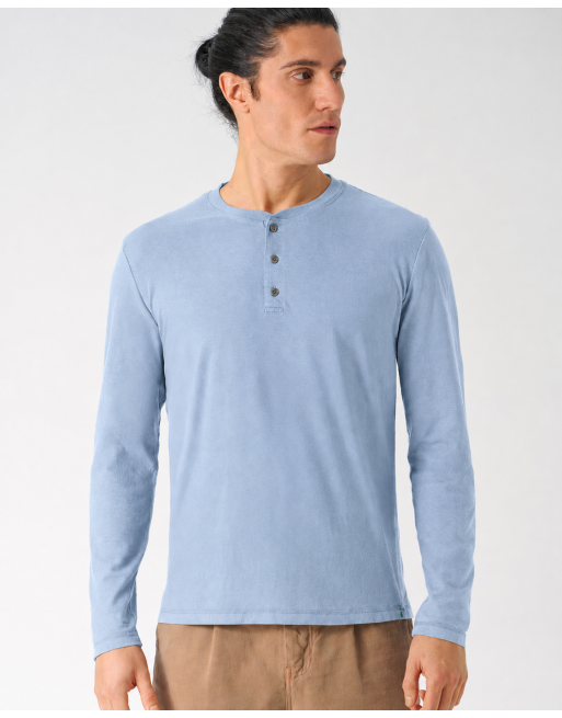 Jersey Henley Hanf/Biobaumwolle Normal Fit - smoke [e73bc733de0c2173d505b239d63a3a4e]
