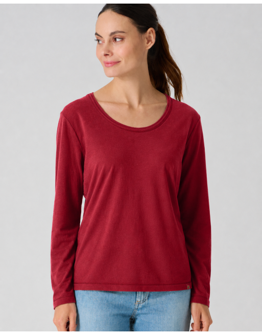 Longsleeve Damen Hanf/Biobaumwolle Casual fit - ruby [a8a64ebc97174ab1697a453b366fbd77]