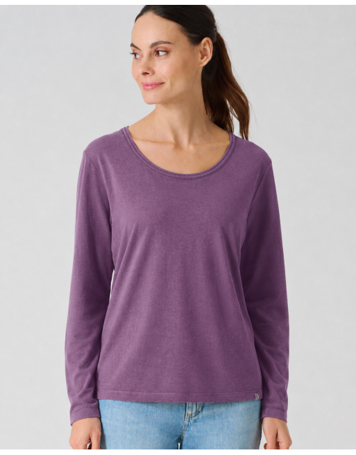 Longsleeve Damen Hanf/Biobaumwolle Casual fit - amethyst [cb6416f9d6a0e044a4d2cfb843731e36]