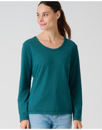 Longsleeve Damen Hanf/Biobaumwolle Casual fit - teal [533c3d9fa4ef05cba1b7c3f156fd2ea1]